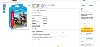 Playmobil Caballero con Cañón por 4€