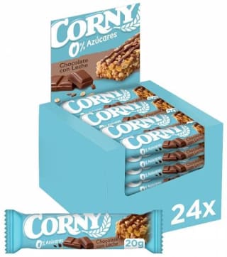 Corny Barritas 0% de Chocolate con Leche - Pack 24 barritas x 20 g por 5,85€