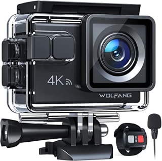 WOLFANG Cámara Deportiva GA100 4K 30FPS con accesorios. Por 39,99€