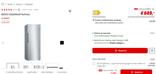 Bosch GSN29VLEP NoFrost-vriezer voor €649 bij de Mediamarkt