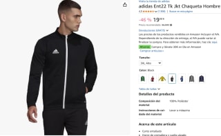 Adidas Ent22 Tk Jkt Chaqueta Hombre por 19€