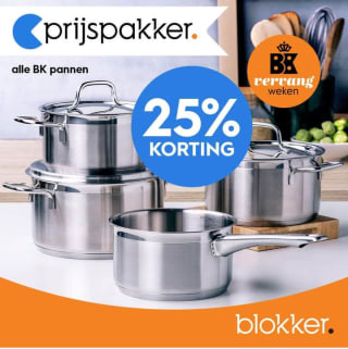 Bij Blokker Vervang nu je oude pan en krijg 25% korting bij aankoop van een nieuwe BK pan!