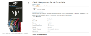 Pack 6 Mosquetones Escalada Black Diamond Alpinismo LiteWire Rackpack por 29€