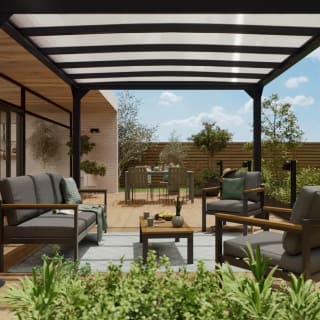 Pérgola de aluminio NATERIAL Borea gris 300x300 cm por 499€