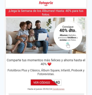 -40% de Descuento en Fotos desde Fotoprix.