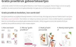 Gratis proefdruk babykaartjes via kaartje2go