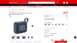 Altavoz inalámbrico JBL Go 4 por 38,01€