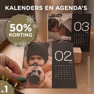 50% korting op kalenders en agenda's bij Smartphoto