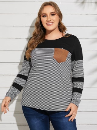 Camiseta de manga larga con bolsillo por $7.99 en Newchic