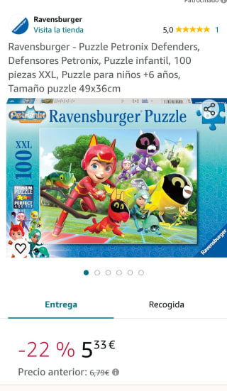 Puzzle Petronix Defenders, Defensores Petronix 100 piezas XXL marca Ravensburge por 4,80€