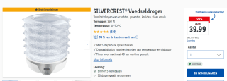 SILVERCREST® Voedseldroger voor €39,99 in de Lidl webshop