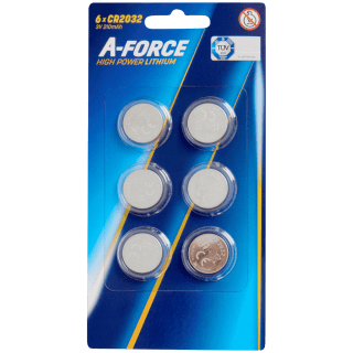 Pilas de botón A-Force CR2032 6 unidades por 0,79€