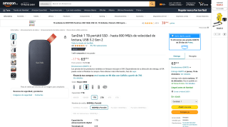 SSD portátil SanDisk 1 TB por 63,63€