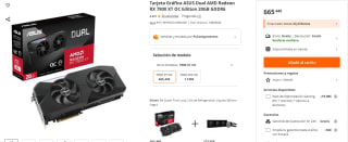 Tarjeta Gráfica ASUS Dual AMD Radeon RX 7900 XT OC Edition 20GB GDDR6 por 665,44€