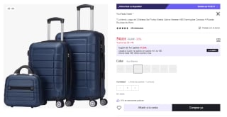 Juego de 3 Maletas ABS Semirigidas con Candado y 4 Ruedas por 54.82€ (Cuenta Nueva 42.82€)