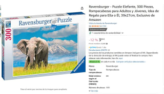 Ravensburger - Puzzle Elefante, 300 Piezas por 3,80€