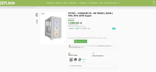 PC Gaming R5 7600X 32GB 1TB RTX 4070 Super por 1,299€