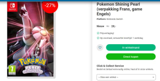 Pokemon Shining Pearl (franse verpakking) voor €28 bij Nedgame