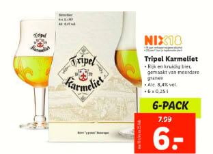 Tripel Karmeliet sixpack 6x0,25 voor €6 bij de Lidl