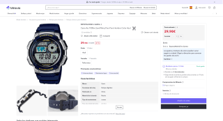 Casio Ae-1000w-2avef Reloj para Hombre por 29,98€