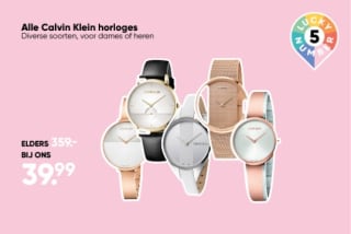 Alle Calvin Klein horloges voor €39,99 bij Big Bazar