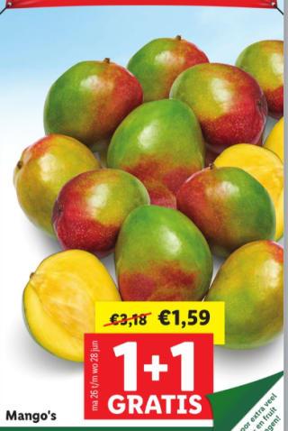 Mango 1+1 gratis bij de Lidl