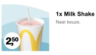 Kortingscode McDonald’s voor een Milkshake naar keuze voor €2,50