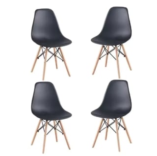 Pack 4 sillas Dinamarca nórdico con patas de Madera negras por 44,37€