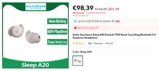 soundcore by Anker Sleep A20 Draadloze Slaapoordopjes voor €98,39 bij Aliexpress