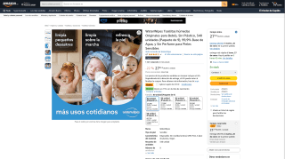 Toallitas Húmedas Originales WaterWipes para Bebés 540 Unidades por 24,66€