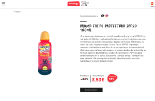 Protectora BABARIA BRUMA facial SPF50 100ml por solo 3,50€