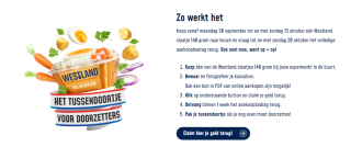 Westland slaatjes gratis proberen met cashback actie
