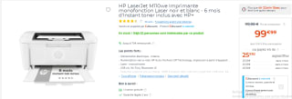 HP LaserJet M110we Imprimante à 99,99€