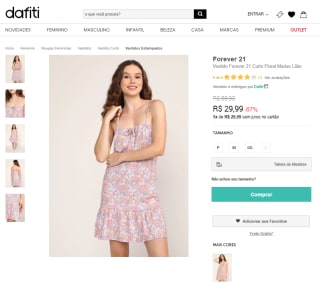 Vestido da Forever 21, modelo Curto Floral Marias - R$ 29,99