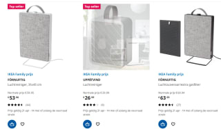 10% family korting op alle luchtreinigers bij Ikea