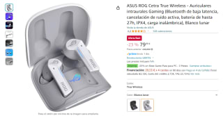 Auriculares gaming ASUS ROG Cetra True Wireless por 79,99€