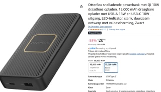 OtterBox Powerbank 15.000 mAh 18W voor €20,88 bij Amazon