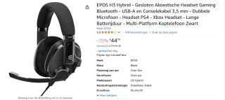 EPOS H3 Hybrid - Headset voor €44,79 bij Amazon