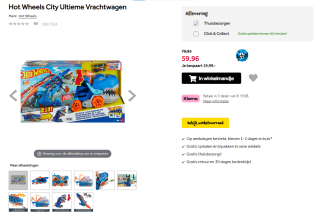Hot Wheels City Ultieme Vrachtwagen voor €59,96 bij Intertoys