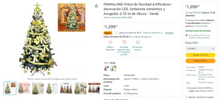 MAMALAND Árbol de Navidad LED por $909 | Cupón Amazon