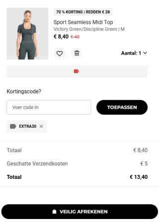 30% extra korting op Gymshark Last Chance artikelen tot 70%
