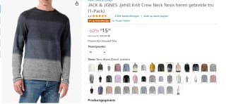 Jack & Jones hill knit crew neck (navy gradient) voor €15,99 bij Amazon