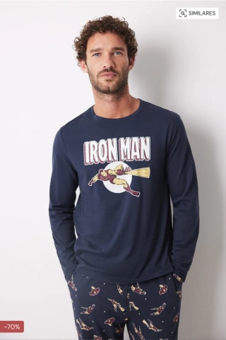 Pijama largo "Iron Man" 100% algodón Hombre por solo 9,89€