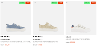 20% korting op alle sneakers bij Ziengs