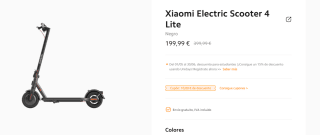 Xiaomi Electric Scooter 4 Lite 300W 25Km/h por 189,99€