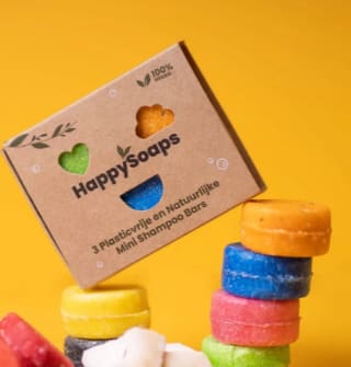 Gratis 3 Happysoaps shampoobars uitproberen met de kortingscode