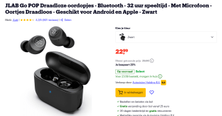 JLab Go Air Pop True Wireless in-ear oortjes voor €22,99 bij Bol