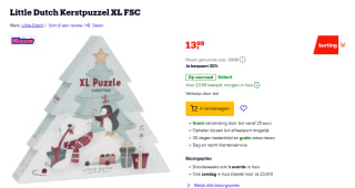 Little Dutch Kerstpuzzel XL FSC voor €13,99 bij Bol