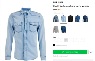 BLUE RIDGE Slim fit denim overhemd van jog denim voor €45 bij Wefashion