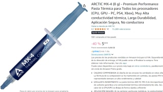 Pasta termica Arctic MX-4 de 8Grs por 5,50€